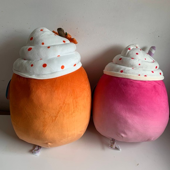 Squishmallow Kendla Pumpkin Spice Latte 14" Cinnamon Milkshake 12" Plush Drinks - Picture 6 of 15